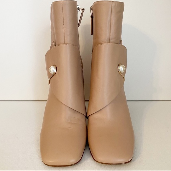 Nine West Quitit Light Natural Pearl Trim Ankle Boots - 9 - Picture 6 of 16